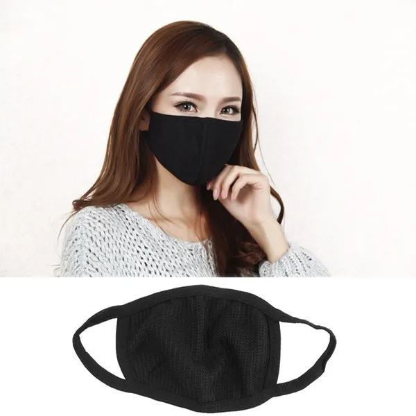 Reusable Washable Cotton Face Masks Anti Dust Adult Unisex Protective Face Cover Plain black white1700375