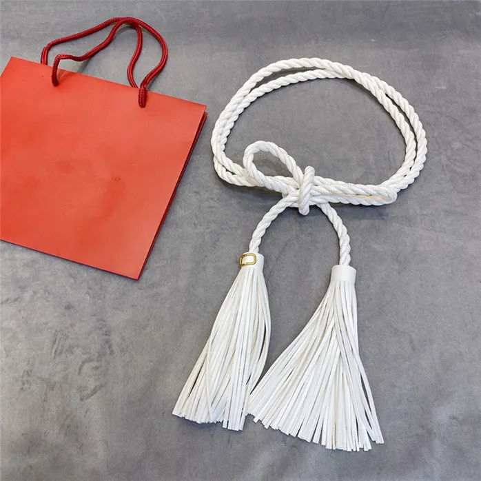 ヨーロッパとアメリカのファッションブランド高級レディースベルトシープスキン素材ロープ織り長さ230 cm自由に調整可能な高品質のブランド230K