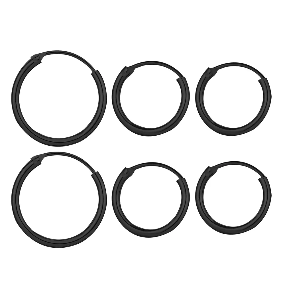 Boucles d'oreilles en alliage lisse pour hommes et femmes, bijoux circulaires creux de 10mm 12mm 15mm de diamètre, couleur or/argent/noir, vente en gros