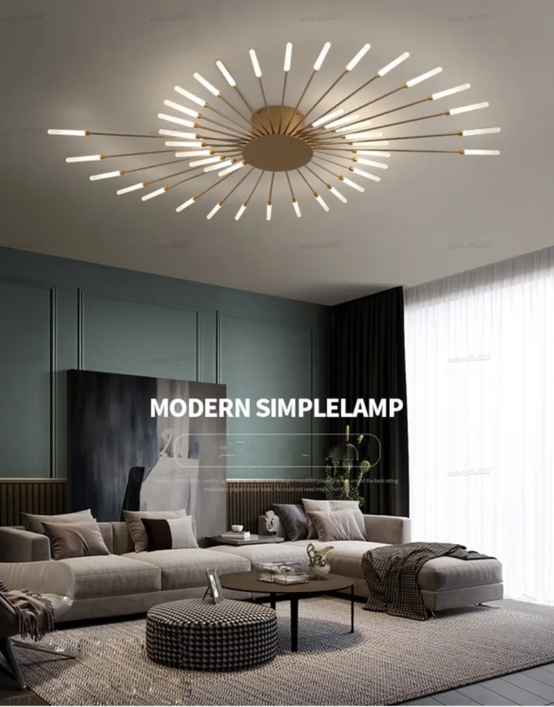 Plafond de lustre LED pour salle à manger salon chambre décoration de la maison lumières suspendues or ou noir moderne créatif nouveaux luminaires LL194O