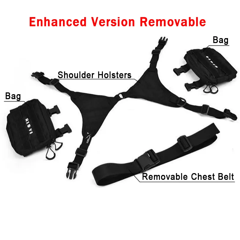 Punk Chest Bag For Women Hip-Hop Tactical Streetwear Style Waist Pack Men Outdoor Shoulder Holsters Sling Sidebags G174263a