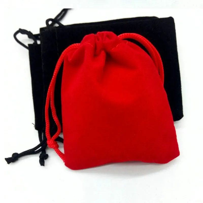 100 шт. 7x9 см бархатная сумка для ювелирных изделий на шнурке Рождественский свадебный подарок конфеты черный, синий, розовый, красный, цельнохлопковая веревка250U