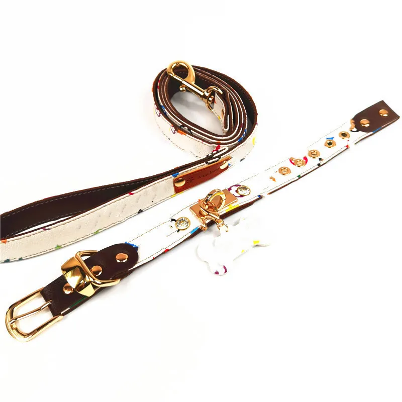 Neues Haustierhalsband Mode Hunde Katzenhalsband mit Anhänger Welpenhalsband Leine Set für kleine mittelgroße Tiere Haustier-Gehgeschirr CX2007235747209