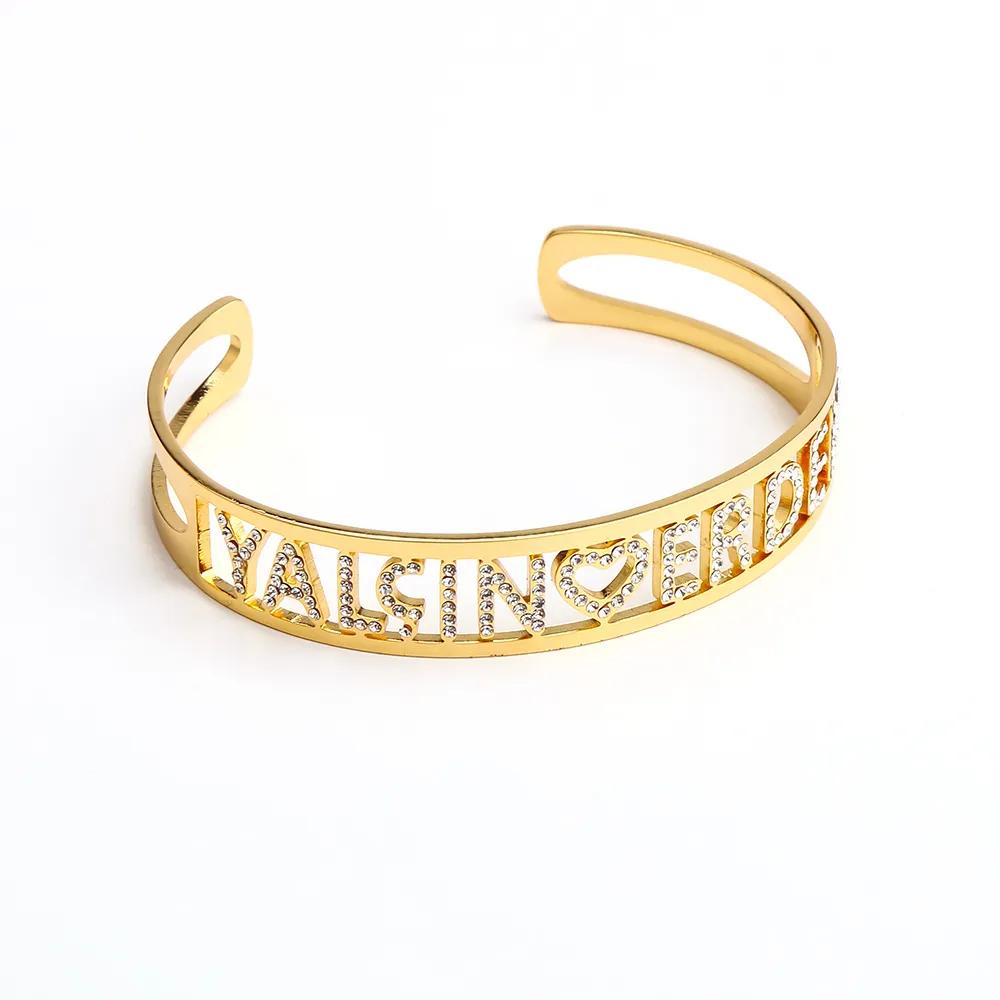 Lateefah aangepast CZ Zirkon Bangles persoonlijkheid aangepaste naam armband sieraden Naam Words Letters aangepaste armband Bangle vrouwen CX2003049986