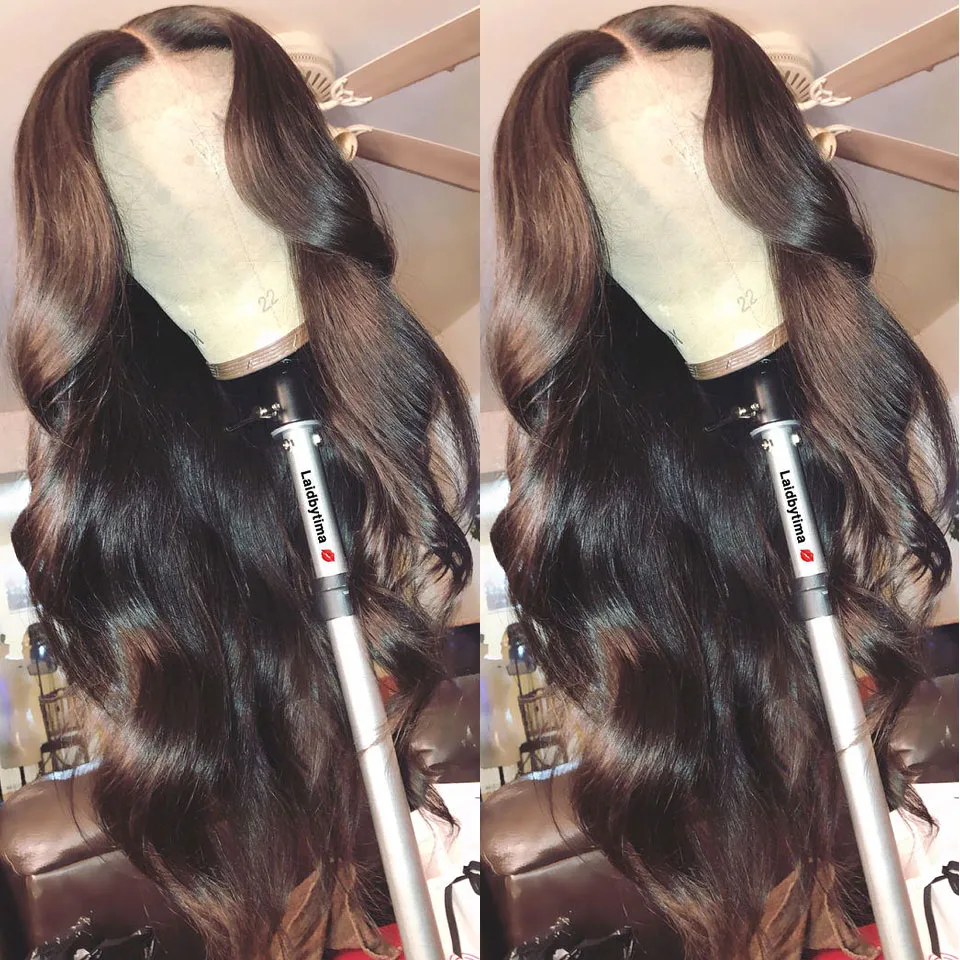 Parrucca del merletto di densità Parrucche dei capelli umani dell'onda del corpo Parrucche anteriori del merletto di Glueless Parrucche dei capelli umani le donne nere Prepizzicate brasiliane5837661