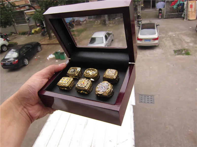 Набор из 6 шт., набор колец чемпионата чемпионов спортивной команды с деревянной коробкой, сувенирный мужской подарок фанату 2023