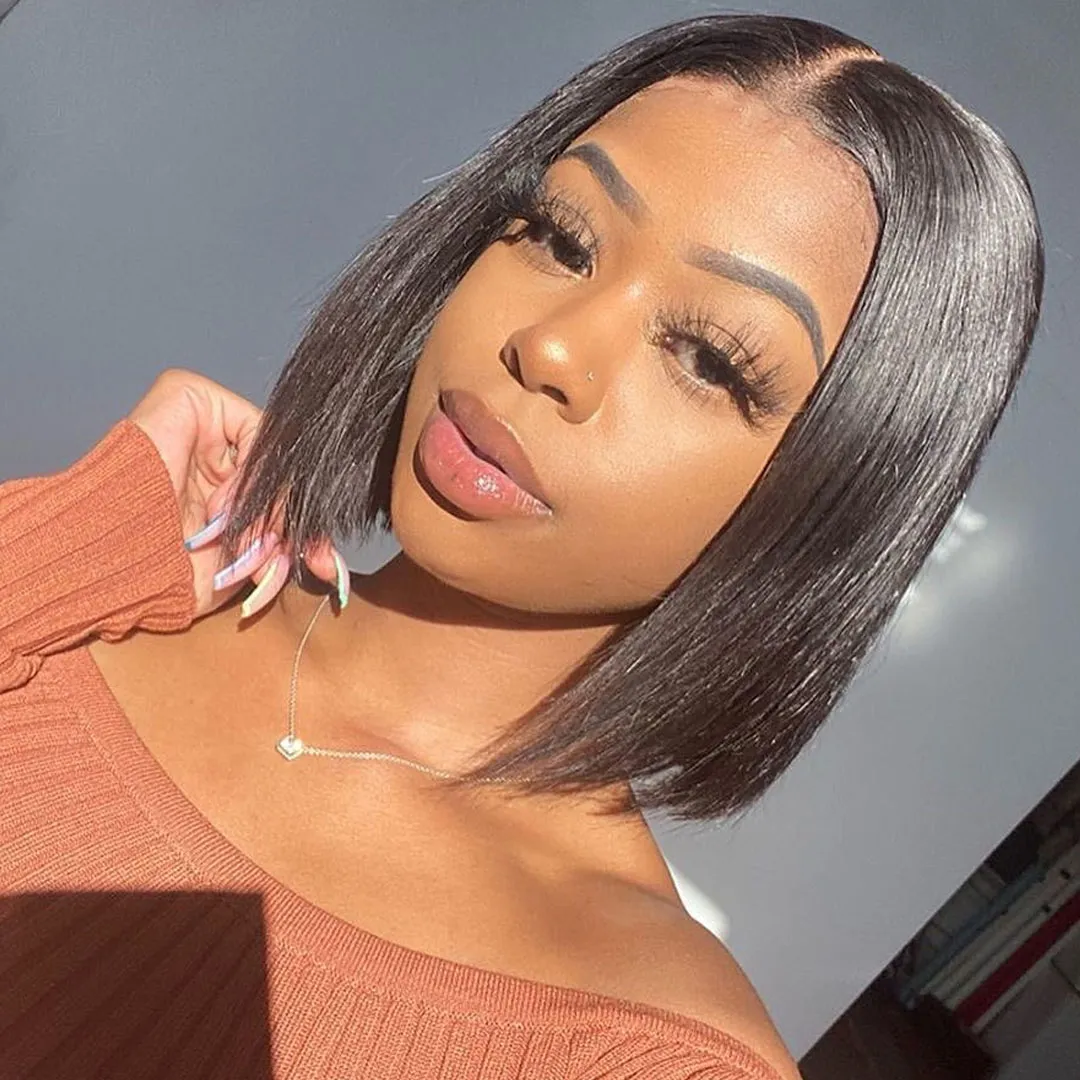 Human Hair Wigs 6x6 Lace Closure Wig 180 Remy Hair Straight Lace Front Wig Pre Plucked Bob Wig8012491