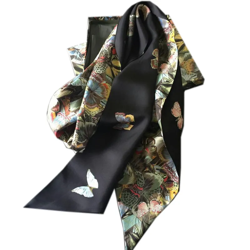 Butterfly Print 100 Silk NeckerChief Scarf Wraps Women Fashion Charming Clothing Accessories T2007293078218