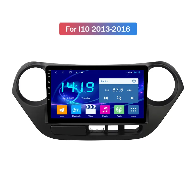 8-core Android 10 System Car Video DVD-speler met Phonelink GPS Navigation Bluetooth FM DSP Radio voor Hyundai I10 2013-2016