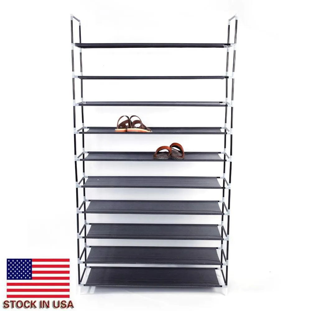 Box Simple Assembly 10 Tiers Non-Woven Fabric Storage med handtag vardagsrum sovrum sko rack enkel rengöring av lagring rack268a