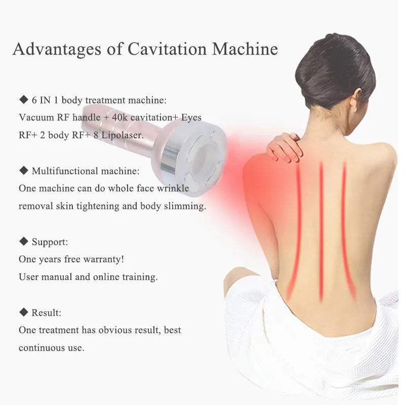 New Model Ultrasonic Cavitation 40K Ultrasound Vacuum Radio Frequency Lipo Laser Slimming Ultrasonic Cavitation Weight Loss Beauty Equipment