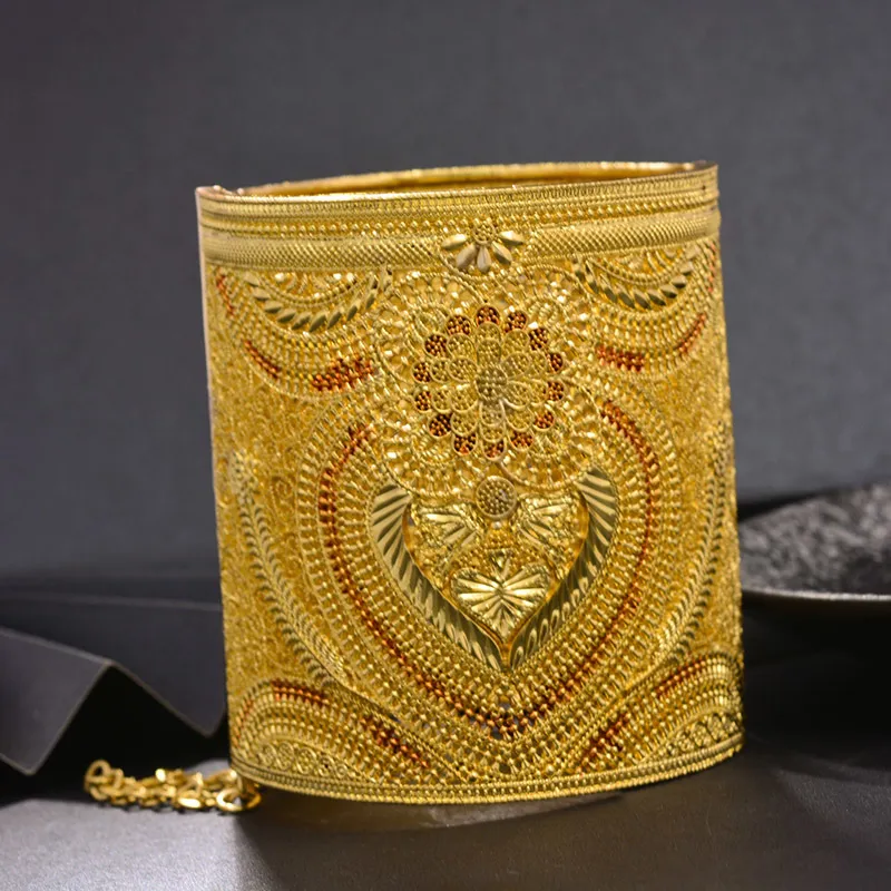 Wando luxurio Sposa 24K Colore oro Dubai Braccialetti le donne Braccialetti africani etiopi le donne Gioielli da sposa Regali feste CX2005057236