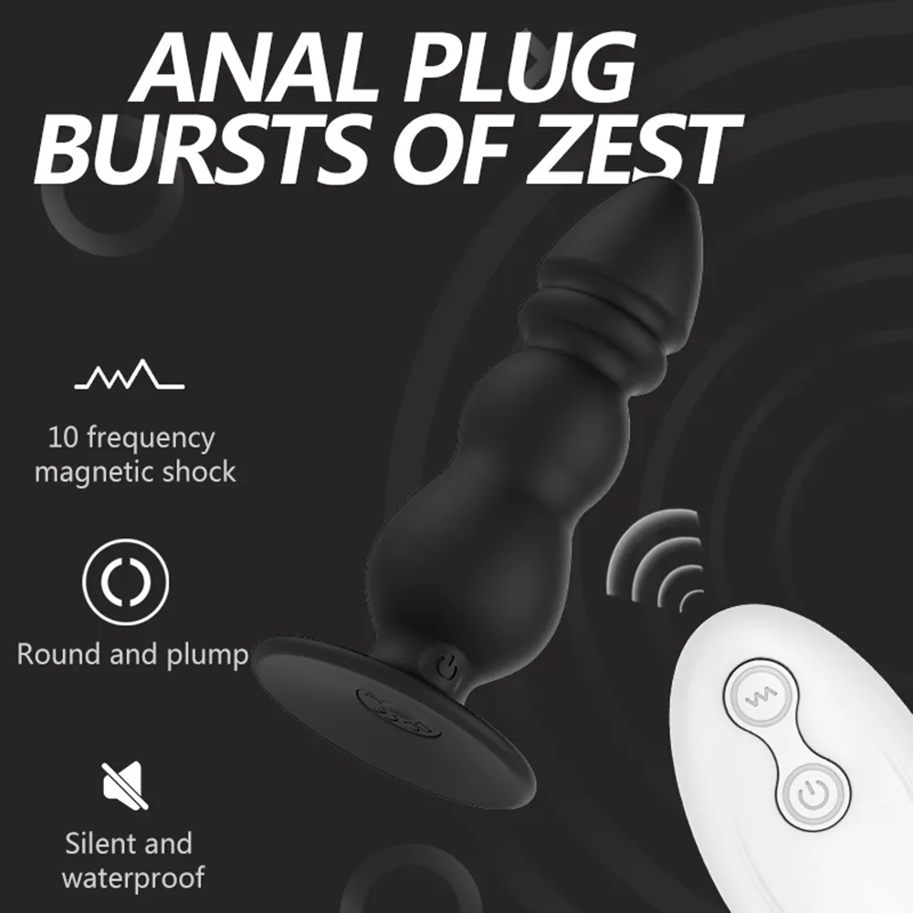 BOMBOMDA Wireless Remote vibrazione del massaggiatore della prostata uomini Plug anale Masturbatore maschile l'uomo ano G Spot vibratore giocattoli adulti del sesso Y200616