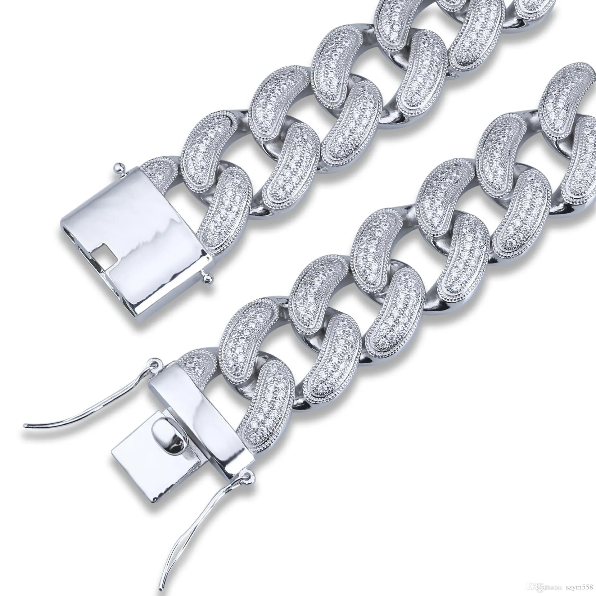Iced Out Chains Хип-хоп Ожерелье с большим бриллиантом Микроцирконий Медный кулон Ожерелье с бриллиантами Позолота 18 карат Куба 231 карат