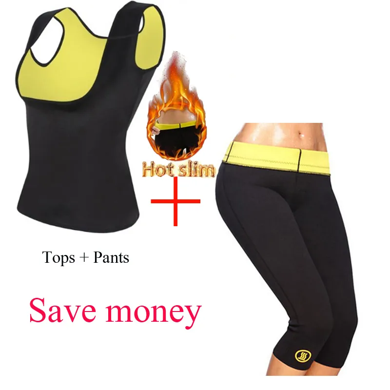 Hot Sell Neoprene Body Shaping Sports Fitness Waist Trainer Butt Lift Belly in Chest Push up Corset Pants Vest Top Clothes Set Y200710