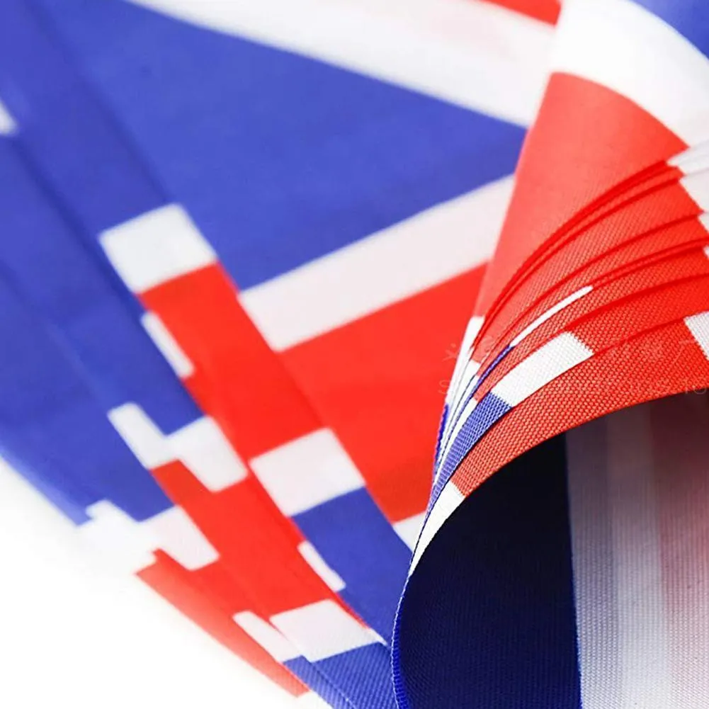 10m Union Jack Bunting Kolye Bayrakları İngiliz Banner Kumaş Bayrağı Dekorasyonu Doğum Günü Düğünü Ulusal Günü Kutlaması BFU4597021