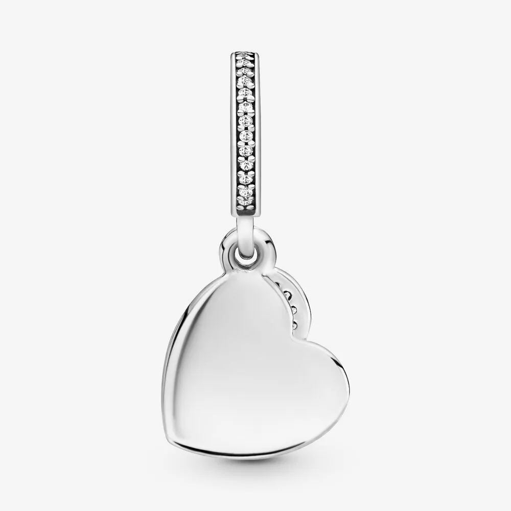100% 925 Sterling Silver Forever Friends Heart Dangle Charms Fit Original European Charm Armband Smycken Tillbehör297U