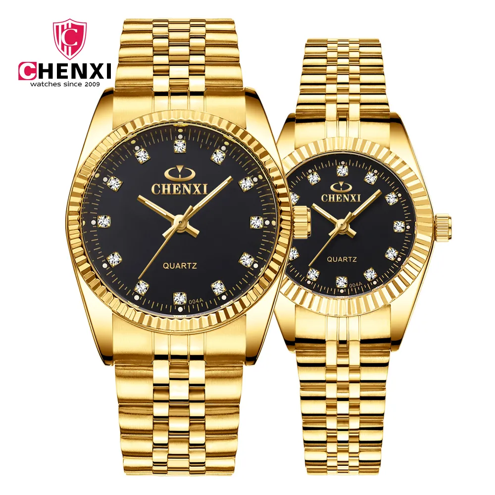 CHENXI COUPLE Watch Men Femmes Top Brand Luxury Gold Montres Fashion Imperpose en acier inoxydable Reloj Mujer Reloj Hombre CX206129070