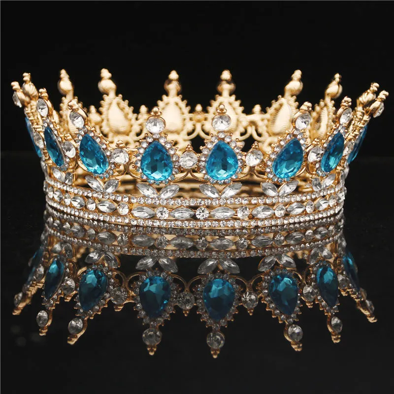 Crystal Vintage Royal Queen King King Tiaras и короны мужчин женский конкурс выпускной