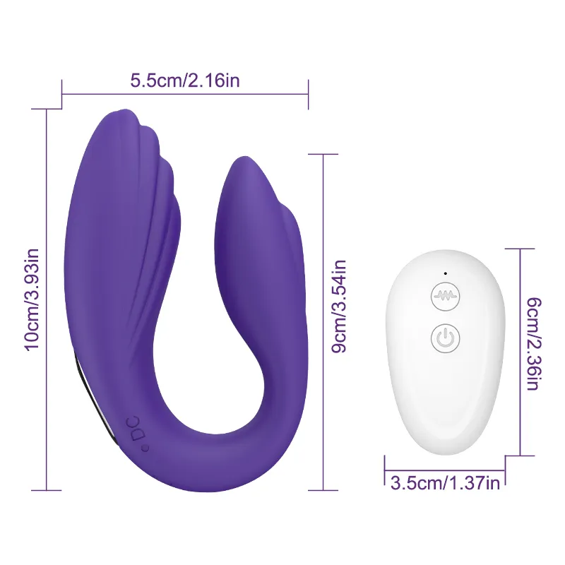 GUIMI Wireless Ushaped Vibrator Sex Toy for Couples Powerful We Share Vibe 10 Speed Gspot Dual Vibrator Clitoris Stimulator Y2005472285