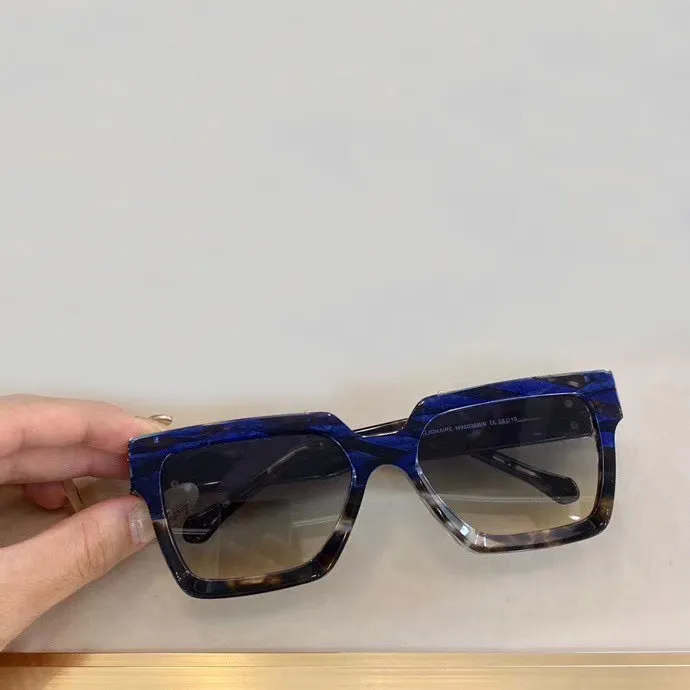 Óculos de sol milionários para homens quadros quadrados de mármore azul 96006 óculos de sol dos óculos de sol da moda com Box169W