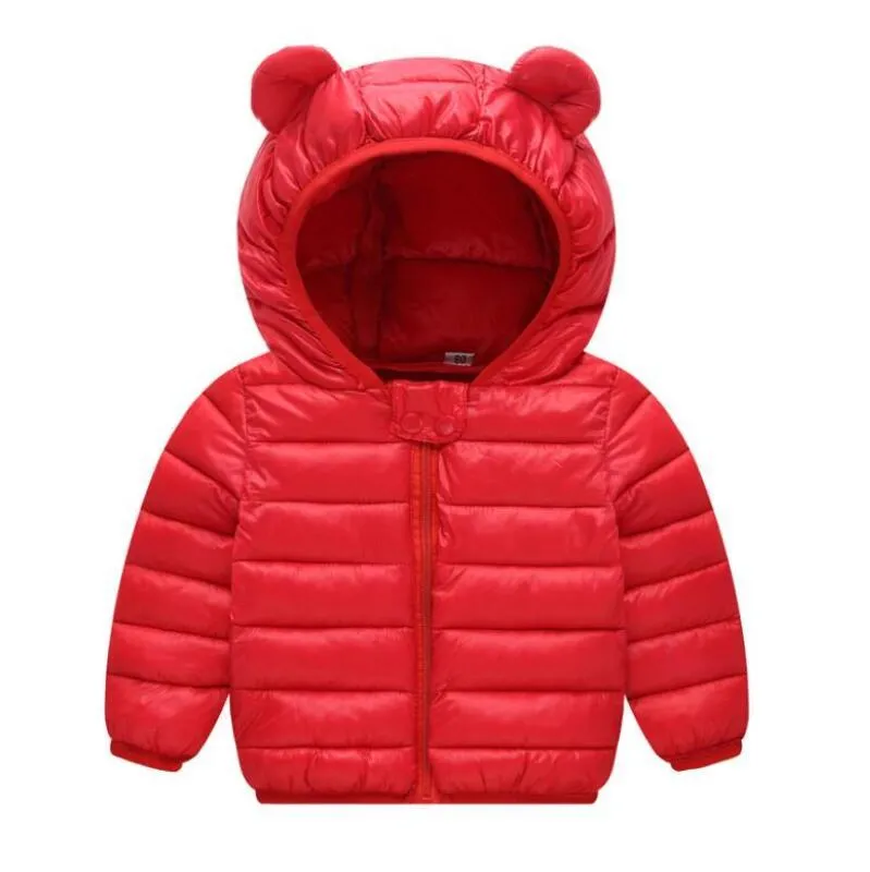 Vinter varm jacka för pojkar och flickor Autumn Hooded Coats Baby Down Jackets Kids Ytterkläder Barnkläder 15Y5813314