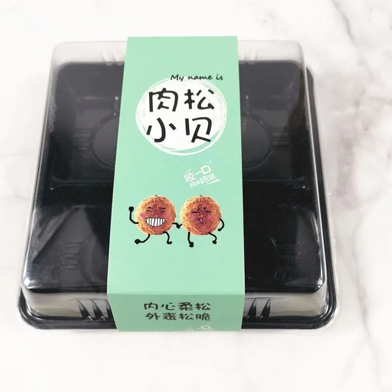 50 zestawów kwadratowy festiwal Mid-Autus Festival Moon Cake Tacka uchwyt na jajko-jolk chrupiący pojemnik plastikowe pudełko na fascie pudełka Pakowanie