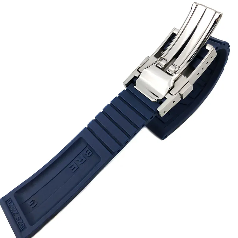 22 mm Gummi-Silikon-Uhrenarmband für Breitling Avenger-Serie, Schwarz, Blau, Gelb, wasserdichtes Taucharmband, Edelstahl-Schnalle men3200