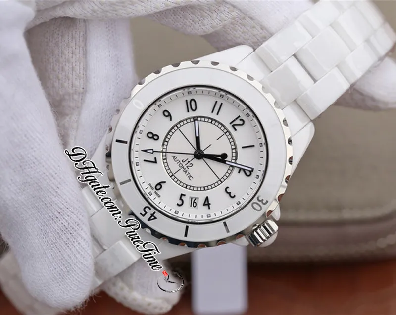 2021 KORF H5702 H5705 38 mm A2892 automatisch unisex heren dameshorloge staal zwart witte keramische diamanten met armband editie 287y