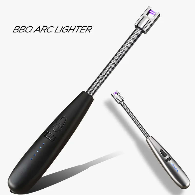 Pulse Arc Lighter Electric Windproof BBQ Lighters USB Chargeable Metal Hose Kitchen Cooking5207480