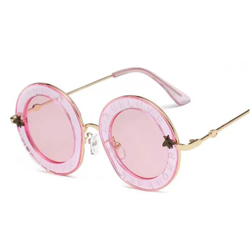2020 products Bee designer luxury women sunglasses pink fashion round letter pattern vintage retro metal frame mens sunglasses4209260