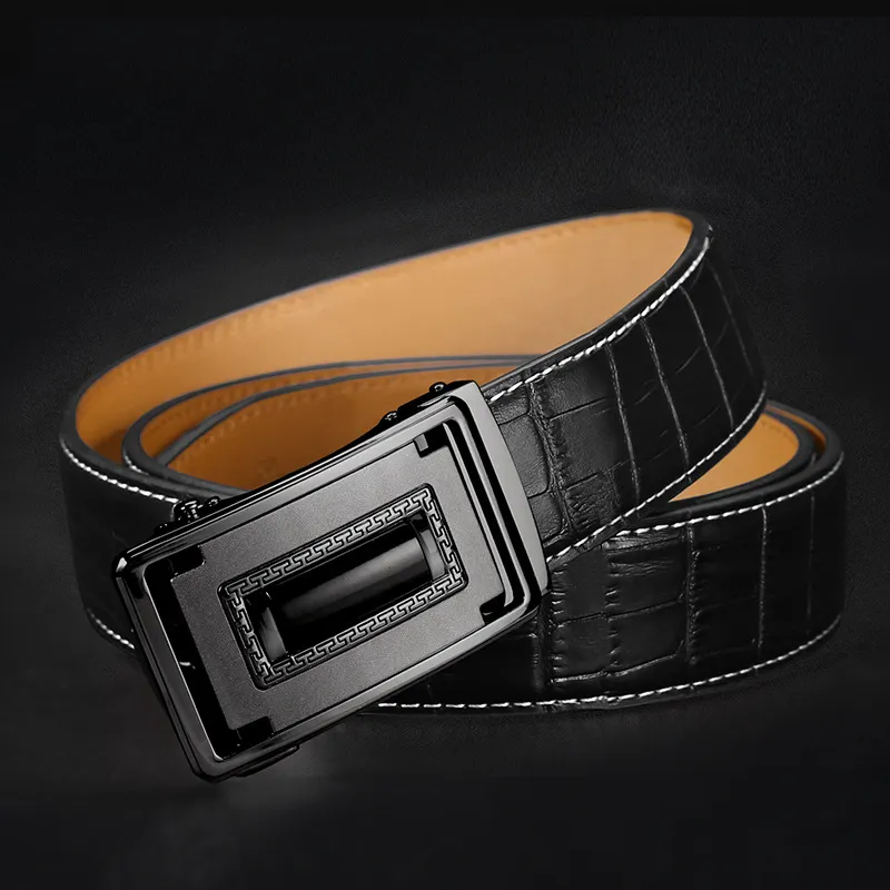 New Business Belt Men Top Quality Genuine Luxury Leather Belts for Men Strap Male Metal Automatic Buckle men belts220i