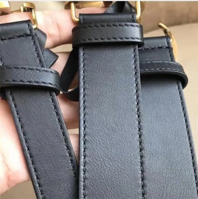 Cinturón de diseñador de cuero genuino de alta calidad para hombres y mujeres, cinturones de lujo negros con hebilla dorada y serpiente con box210n