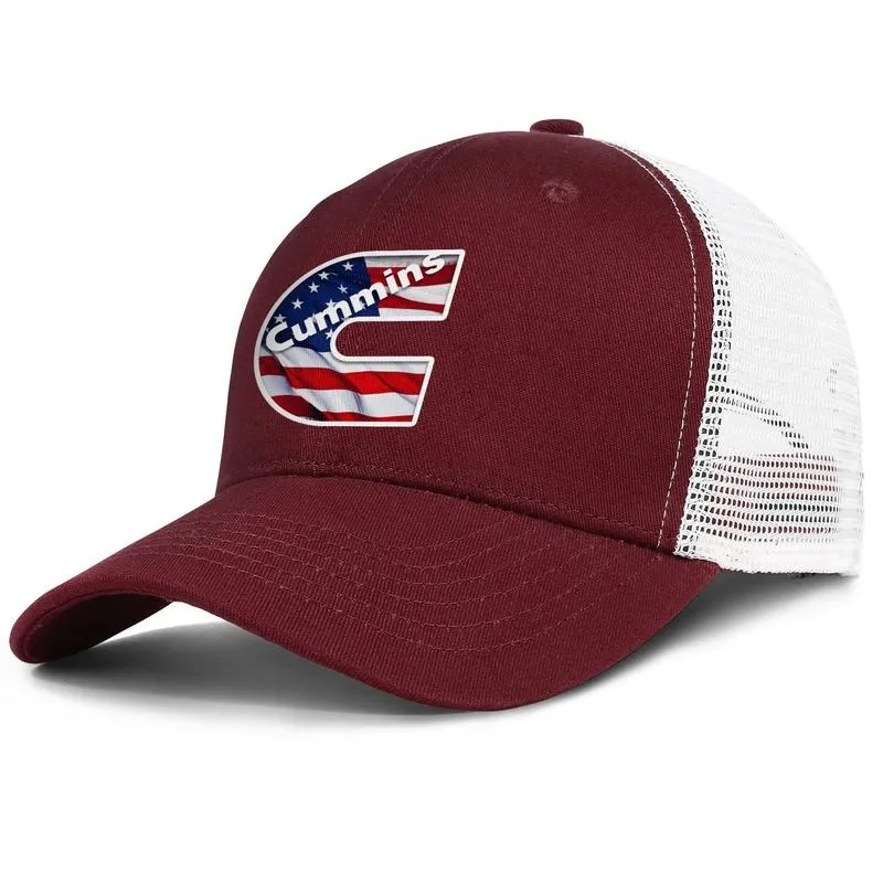 Cummins Power Black Logo hommes et femmes réglable camionneur meshcap personnalisé cool personnalisé à la mode baseballhats White America Flag ONON1886073
