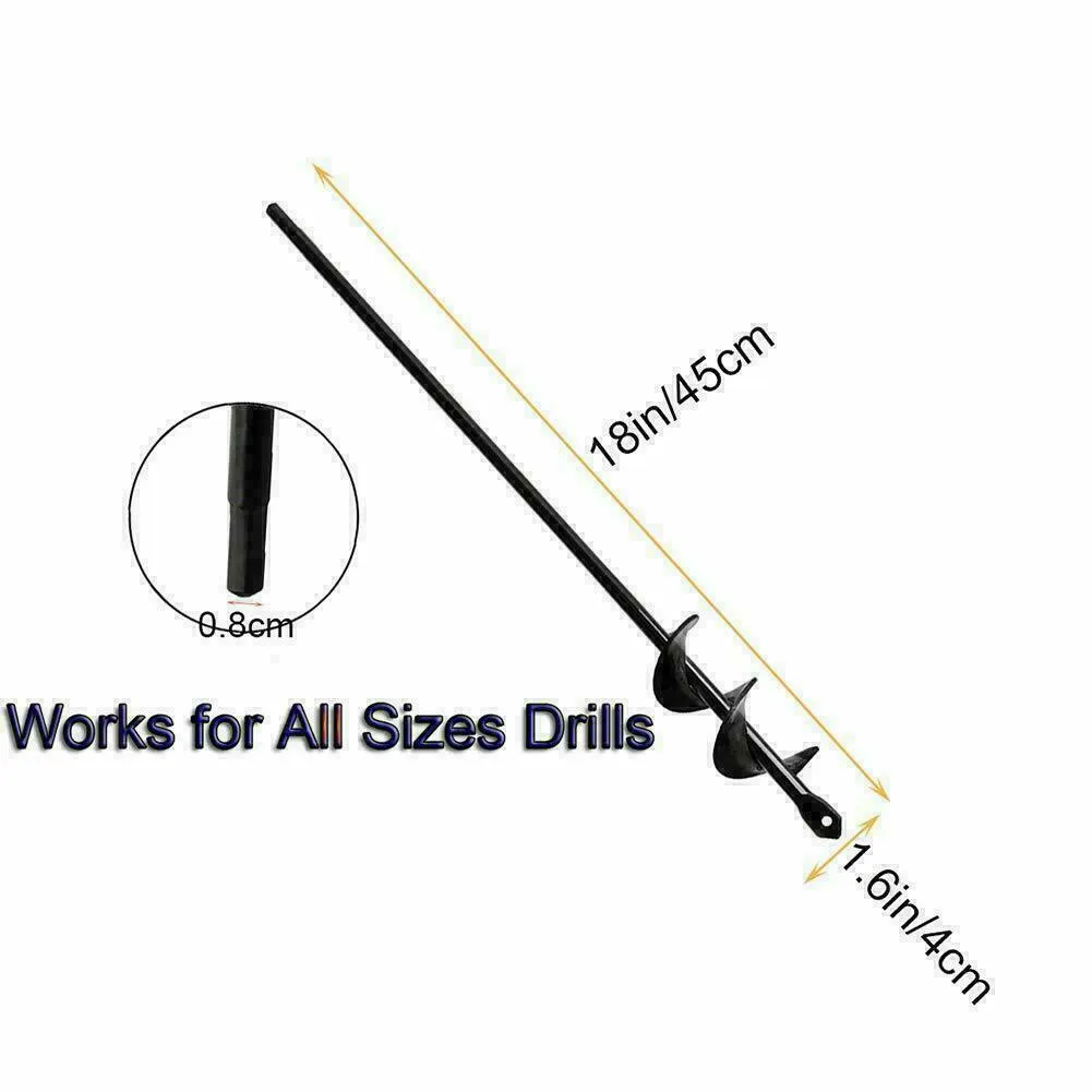 18'' Planting Auger Spiral Hole Drill Bit For Garden Yard Earth Bulb Planter Hand Electric Twist Drill Garden Vegetable Loosening Drill Bit