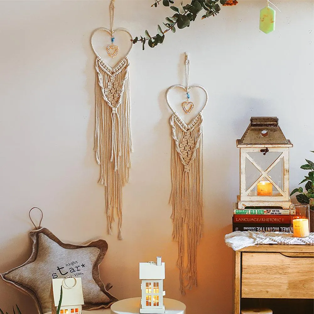 Nordic Star Moon Macrame Appeso a parete Macrame Dream Catchers Boho Decor Decorazione della stanza Arazzo Appeso a parete Regali308m