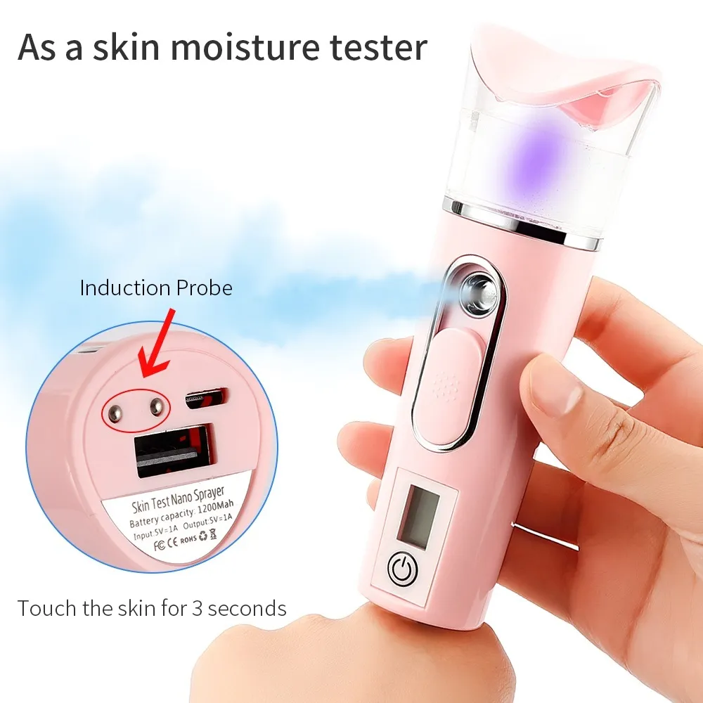 3 In1 Portable Facial Steamer Nano Mister Face Spray Bottle Mist Sprayer Skin Moisture Hydrating Skin Care Tools USB Charge CX20072796