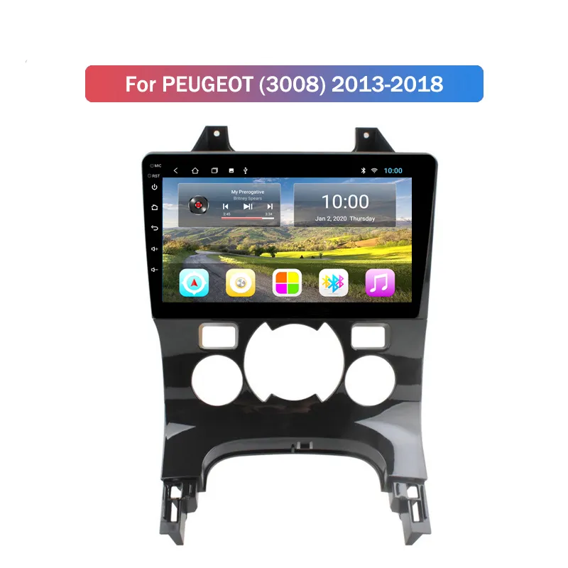 Android 10 2Din coche MP5 reproductor de vídeo Multimedia GPS Auto Radio estéreo para PEUGEOT 2008 2013-2018