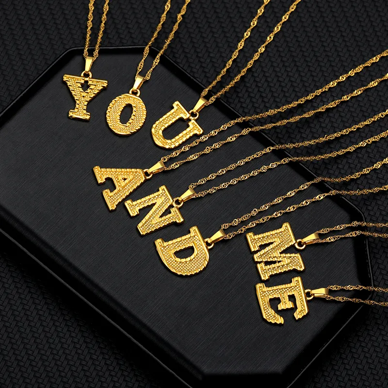 Piccola collana con lettera iniziale in oro donna Hip Hop A-Z ciondolo alfabeto collana vintage dichiarazione gioielli regali di Natale Bijoux Femme