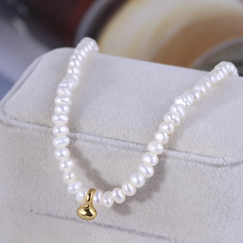 Barock Natural Pearl Choker Chain Fashion Beaded Necklace ClaVicle Chain Halsband för Women Party Wedding Jewelry for Bride2541719