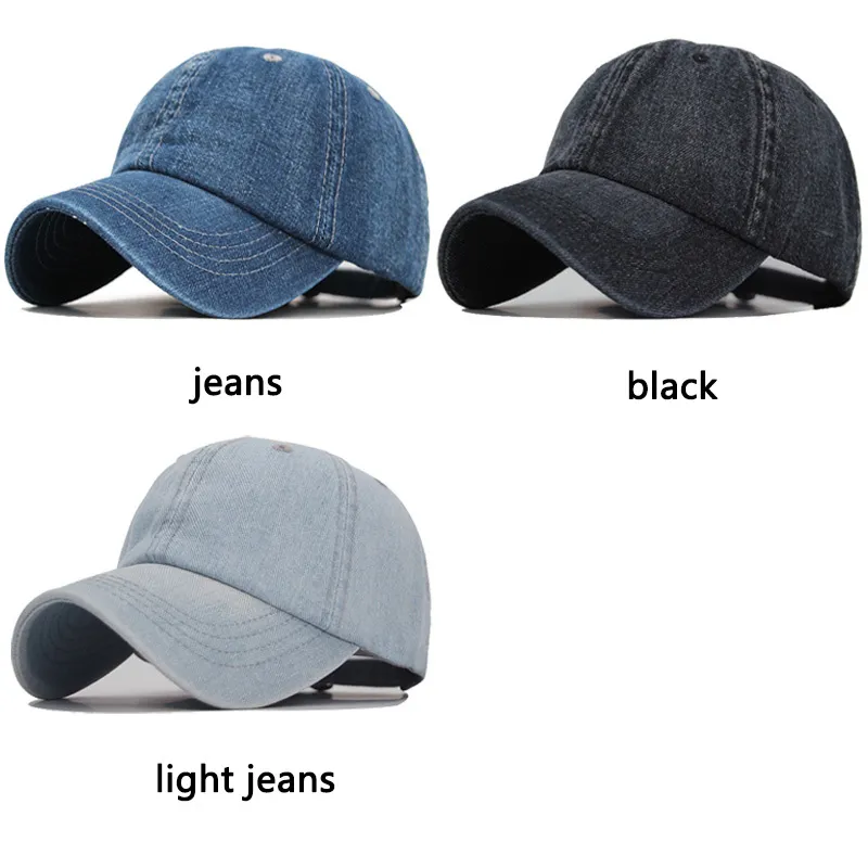 Xlamulu Solid Denim Baseball Cap Men Women Jeans Snapback Caps Casquette Plain Bone Hat Gorras Men Casual Blank Dad Male Hats CX20199n