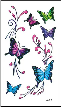 Body art impermeabile tatuaggio temporaneo adesivo donne bellissime colori 3d farfalla rosa grande braccio tatuaggio intero QC26093397948