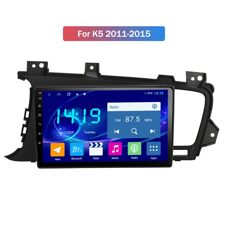 2 DIN-auto-video Radio voor K5 2011-2015 Multimediasysteem GPS Navigatiekop ANDROID WIFI FM DSP IPS SCHERM 128G