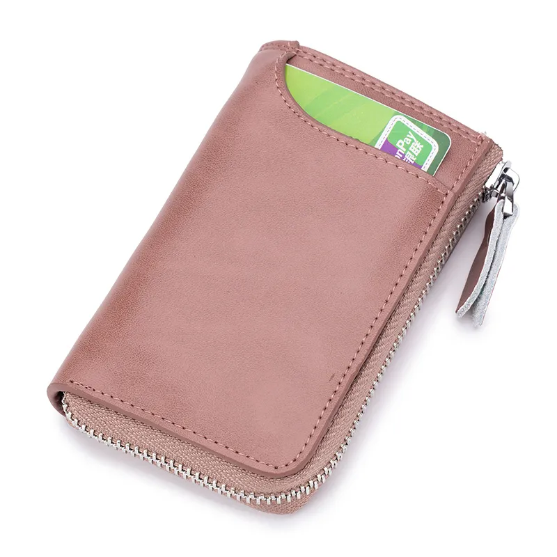 Porte-clés en cuir pour hommes et femmes, pochette de rangement pour clés de voiture fendues en vache, étui de femme de ménage, Mini sac à cartes 260j