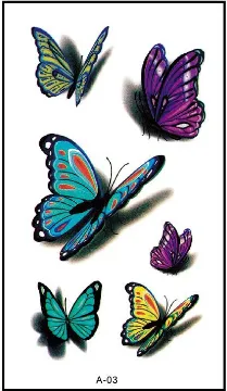 Боди-арт Водонепроницаемая временная татуировка-наклейка для женщин Красивые 3d цвета Бабочка Роза Большая татуировка на руку целиком QC26094716848