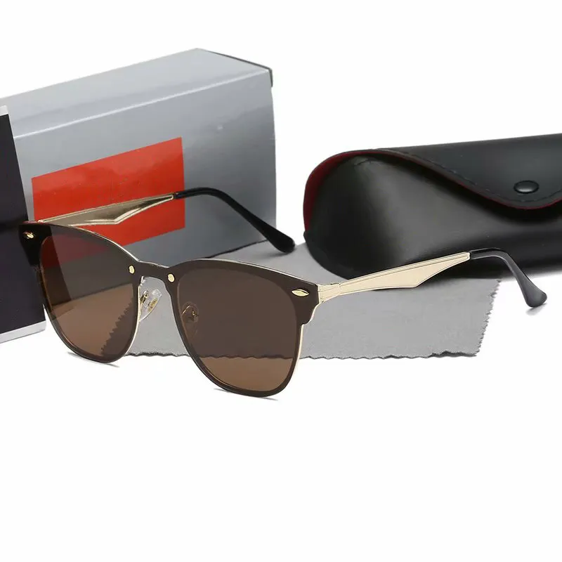 2020 Pilotstil Solglasögon Varumärkesdesigner Solglasögon för män Kvinnor Metal Frame Flash Mirror Glass Lens Fashion Solglasögon263H
