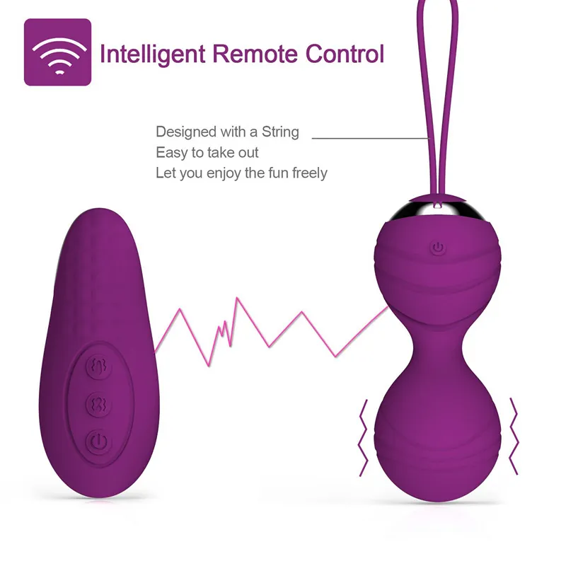 Bolas de Kegel Huevo vibrador de control remoto para mujeres Mini bolas chinas vaginales Sexo vibrante Kegel Simulador Mujeres Juguetes Sex Shop CX200718