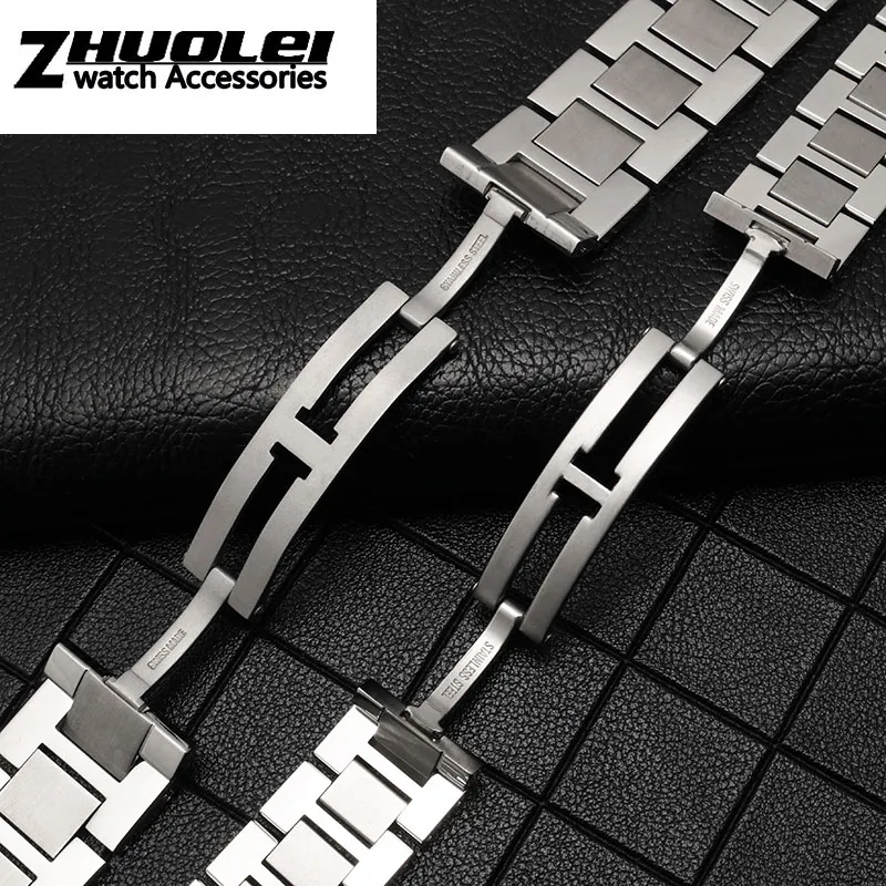 lussuoso bracciale in acciaio inossidabile 316L cinturino solo SERBATOIO cinturino di marca di alta qualità 16mm 17 5mm 20mm 23mm color argento259k