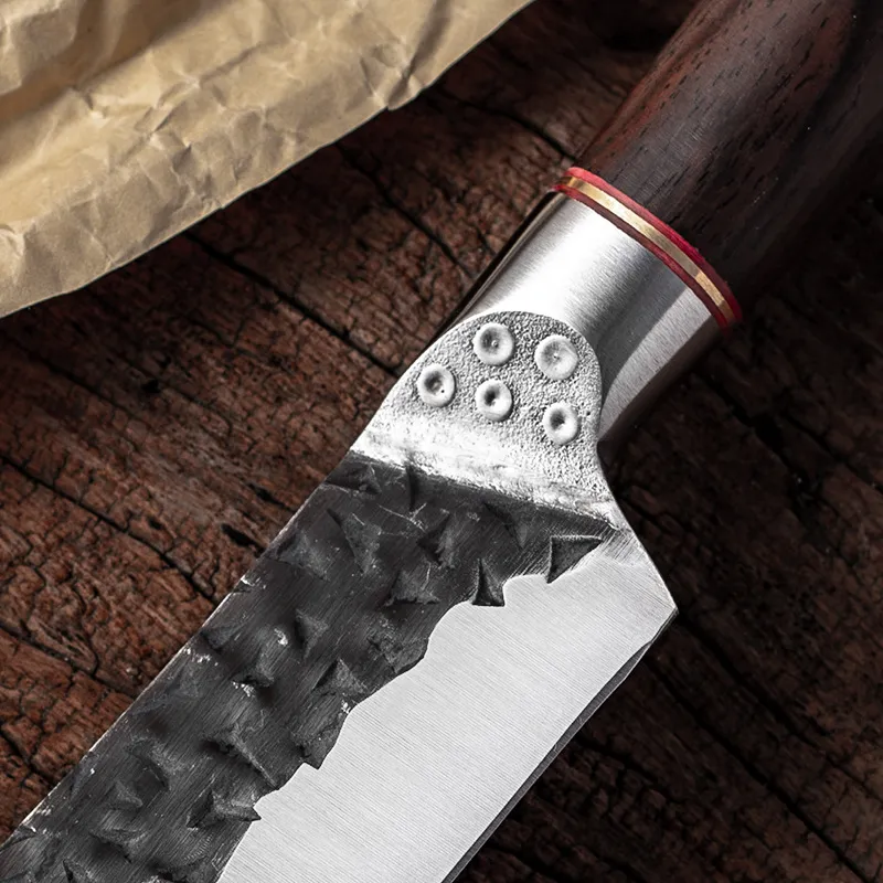 Couteau de chef en acier élevé vêtu en acier forgé à désosser trancher boucheur couteaux de cuisine viande de viande de viande