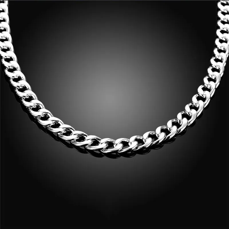 Kettingen Heren Fijne Sieraden 925 Sterling Zilver 10mm Ketting Hoge kwaliteit Mannelijke Sterling-Zilveren-Sieraden 20 Inch 24250E